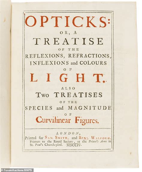 A Light Read Sir Isaac Newton Book On Opticks Goes On Sale For £