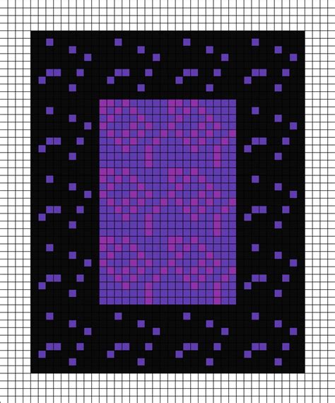 A Medium To Large Pixel Art Template Of The Nether Portal Originally
