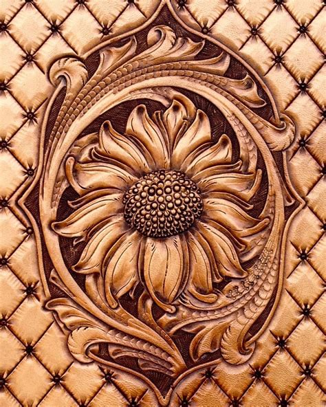 Sunflower Pattern Pack Leather Work Tooling Designs Etsy Leather