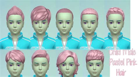 Stars Sugary Pixels Pastel Pink Hairstyle For Boys Sims 4 Hairs