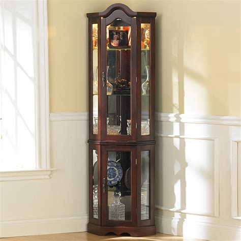 Discover the best display & curio cabinets in best sellers. Southern Enterprises Machellen Mahogany Lighted Corner ...