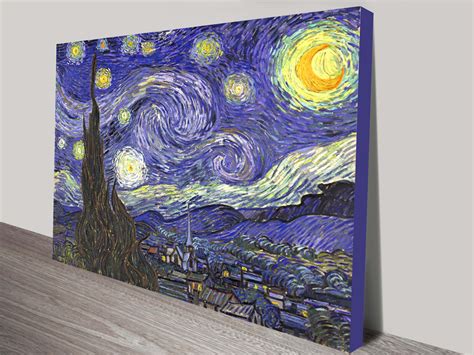 Van gogh aligned the church on a diagonal with the cypress tree to give the painting a sense of depth and positioned the central nebula directly. Van Gogh The Starry Night Canvas Print Australia Wall Art ...