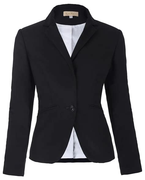 fashion women blazer coat black casual womens basic jacket coats long sleeve one button suit