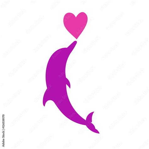 Dolphin Heart Silhouette Vector Illustration Stock Vector Adobe Stock