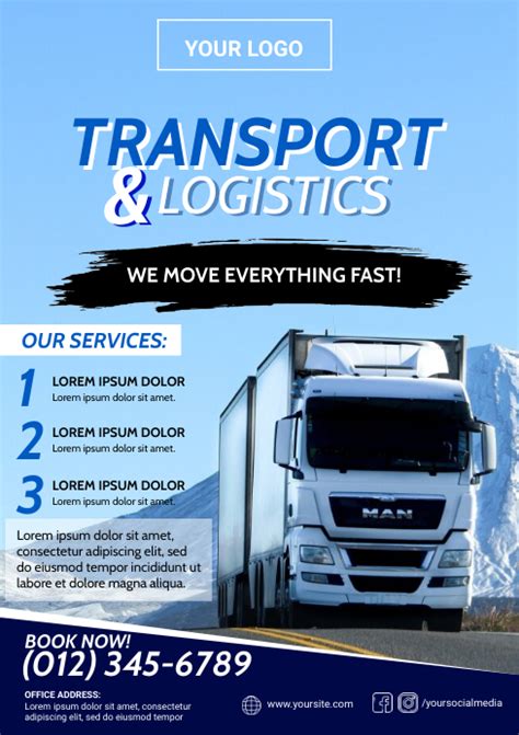 Transport And Logistics Flyer Template Postermywall