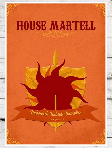 Game Of Thrones House Martell Many Sizes Modern By Teacuppiranha Game