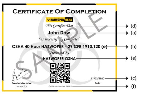 Hazwoper Training Guidelines Course Certificates Hazwoper Osha