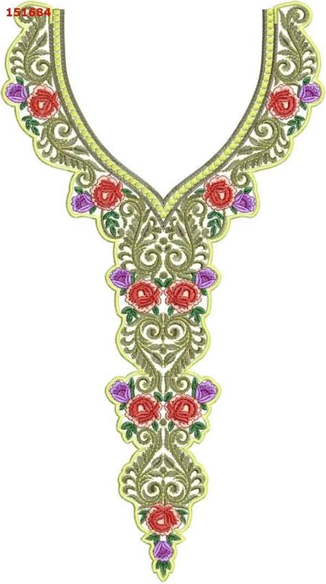 Simple Neck Embroidery Design 151684 Machine Embroidery Designs