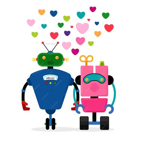 Premium Vector Robot Love Story