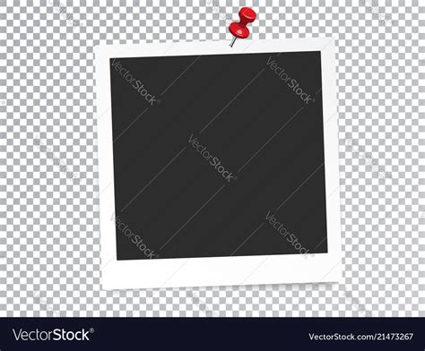 Realistic Photo Frame With Pin Isolated Royalty Free Vector