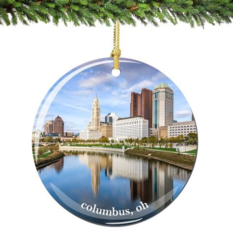 Columbus Ohio Christmas Ornament Porcelain Double Sided Columbus Ohio