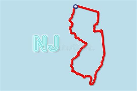 New Jersey Us State Vector Map Isolated On White Background High