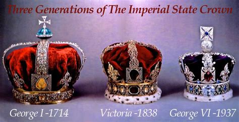 Three Generations Of English Imperial State Crowns British Crown