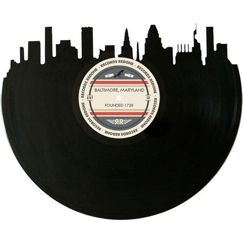 Baltimore Skyline Records Redone Label Vinyl Record Art