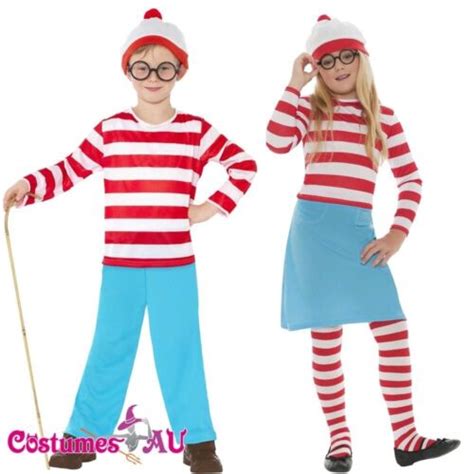 Kids Wenda Waldo Wheres Wally Costume Girls Boys Wheres Book Week