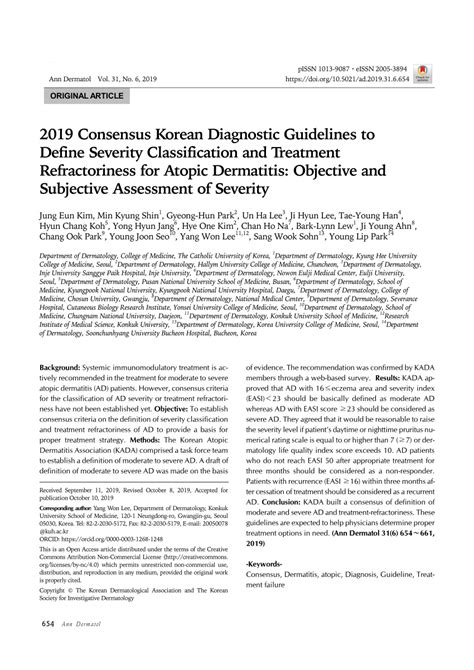 Pdf 2019 Consensus Korean Diagnostic Guidelines To Define Severity