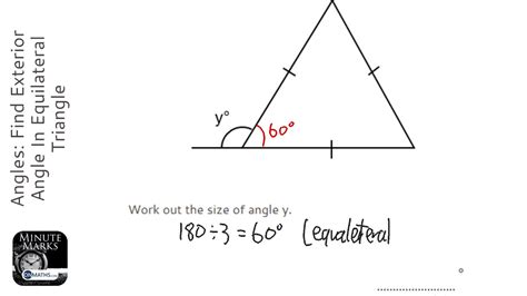 If we know the measures of two angles in a triangle, we can use the triangle sum theorem to find the measure of the third angle. Angles: Find Exterior Angle In Equilateral Triangle (Grade 3) - OnMaths GCSE Maths Revision ...