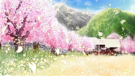 🥇 Cherry Blossoms Grass Sakura Scenic Wallpaper 82119