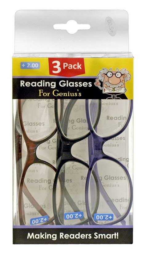 3 Pk Reading Eyeglasses Assorted Strength And Styles