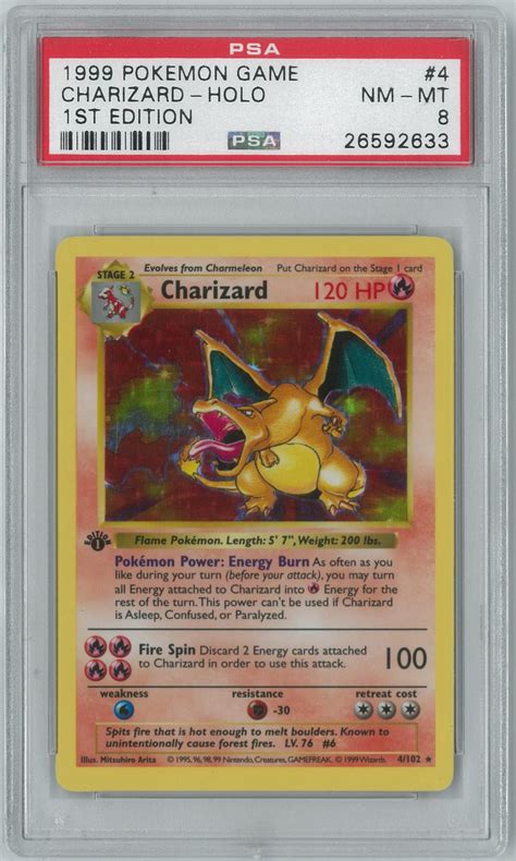 Another first edition charizard card has sold for big bucks online. Pokemon Base Set 1 First Edition Shadowless Charizard 4/102 Holo Rare PSA 4 | DA Card World