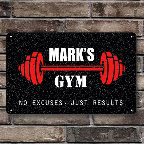 Personalised Gym Sign Home Fitness Motivational Room A4 Metal Door