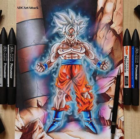 In this form goku's hair and eyes are completely grey. Drawing - Mastered Ultra Instinct Goku | DragonBallZ Amino