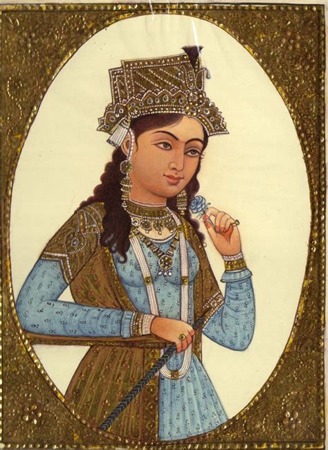 Mughal Miniature Art Empress Mumtaz Mahal Rare Royal Painting From