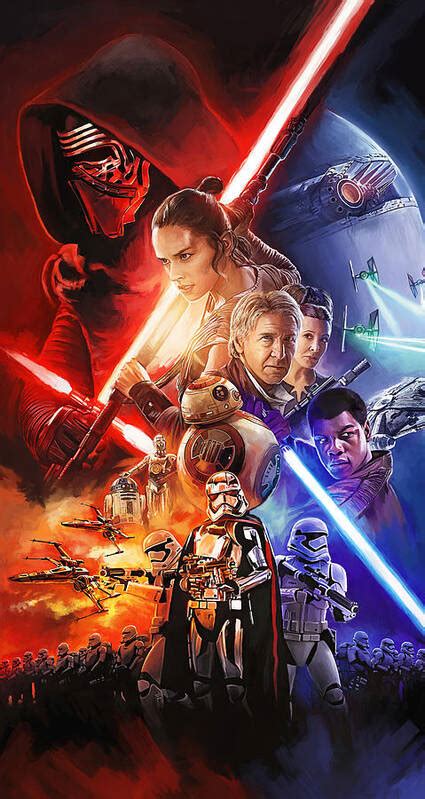 Star Wars The Force Awakens Artwork Poster By Sheraz A