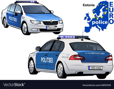 Estonia Police Car Royalty Free Vector Image Vectorstock