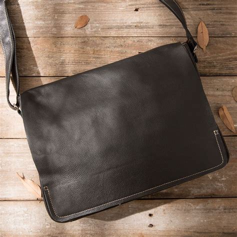 Black Leather Messenger Bags For Men