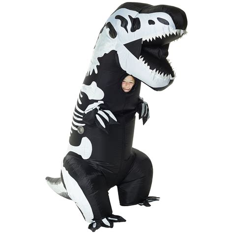 Childrens Kids Inflatable Skeleton T Rex Costume Standard Size Jumpsuit