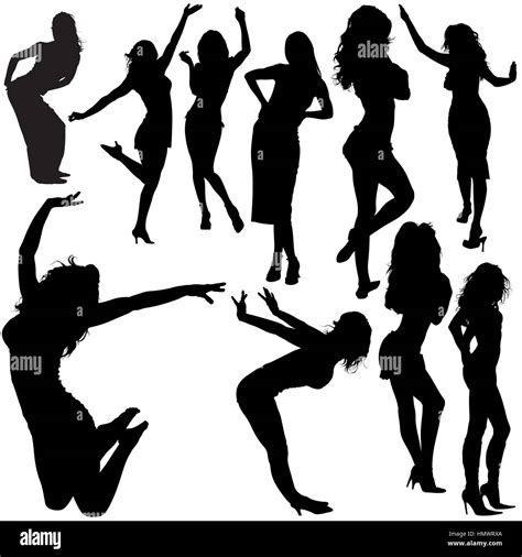 Dancing Girl Silhouettes Stock Vector Image And Art Alamy