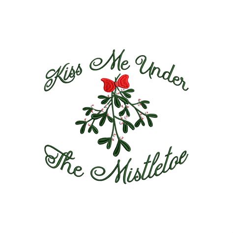Christmas Mistletoe Embroidery Design Etsy