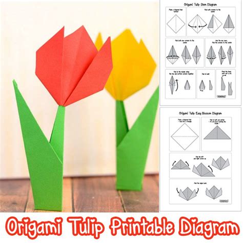 How to write woring paper in mun : How to Make Origami Flowers - Origami Tulip Tutorial with Diagram | Easy origami for kids ...