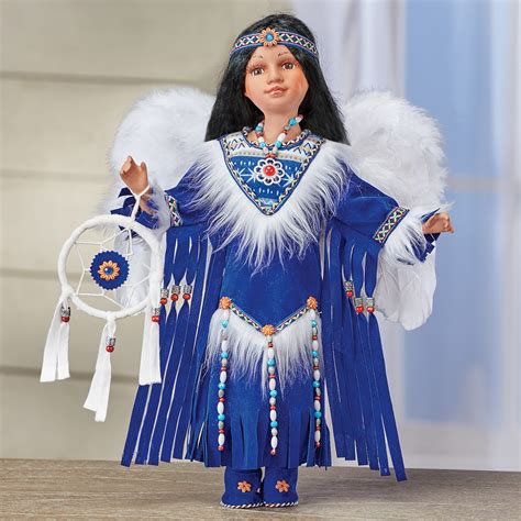 angel native american porcelain doll with dreamcatcher collections etc