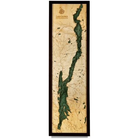 Lake George Wooden Map Art Topographic 3d Chart