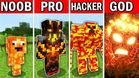 Minecraft Noob Vs Pro Vs Hacker Vs God Lava Monster Challenge Youtube