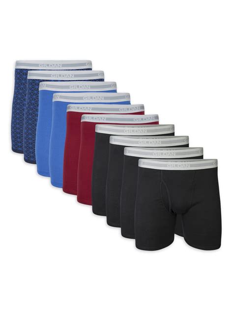 Gildan Adult Mens Boxer Briefs With Waistband 10 Pack Sizes S 2xl 6 Inseam