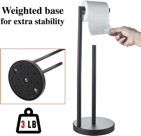 Free Standing Toilet Paper Holder With Reserve Matte Black — Marmolux