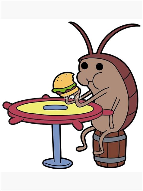 Cockroaches Eating Krabby Patty Metal Print For Sale By Dvnxl Redbubble