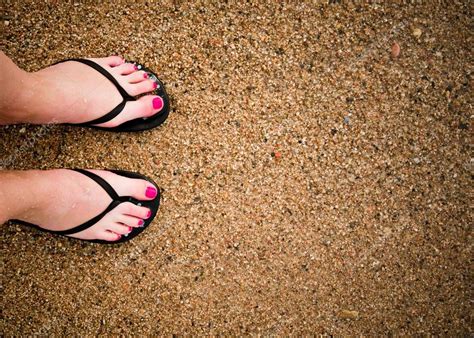 Female Feet On Beach Stock Photo By Valphoto