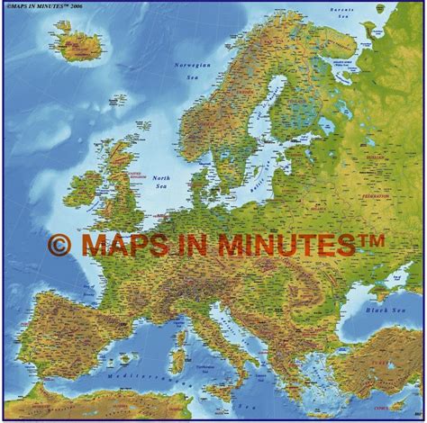 Europe Relief Map In Illustrator And Freehand Plus Tiff Relief Background