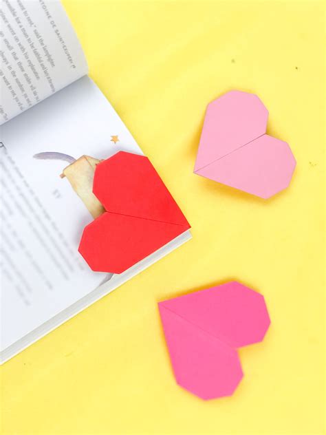 How To Make An Easy Origami Heart Bookmark For Valentines Day