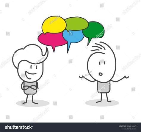 Stick Figures People Speech Bubbles Cartoon Stock Vector Royalty Free