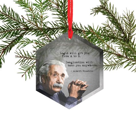 Famous Scientists Albert Einstein Glass Christmas Ornament Glass