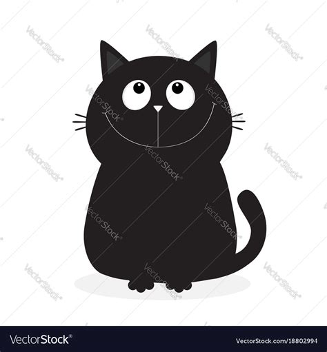 Cute Black Kitten Cartoon