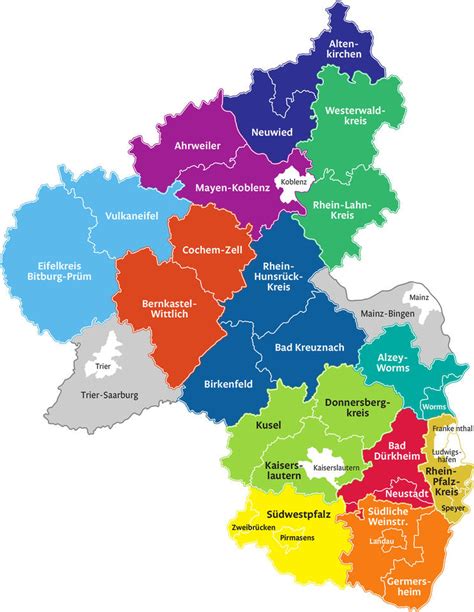 Rheinland Pfalz Karte Kostenlos Verwaltungs Und Politische Karte Des