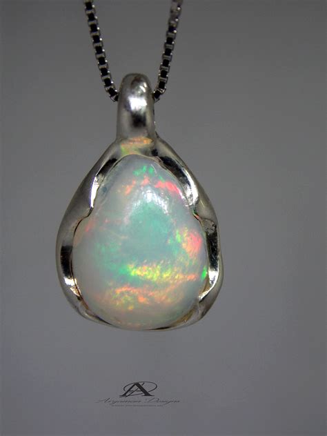 Natural Black Opal Pendant For Women Original Opal Pendant Etsy