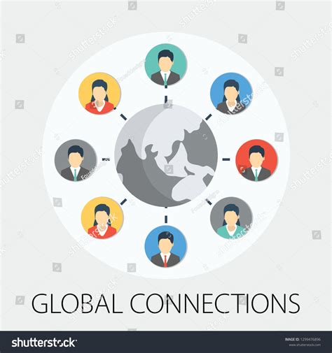 Vector Illustration Global Network Connection People Stock Vector