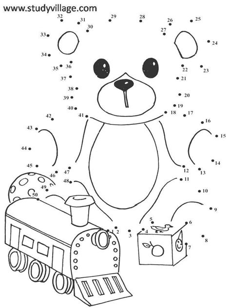 Dot To Dot Worksheet Cute Teddy Bear